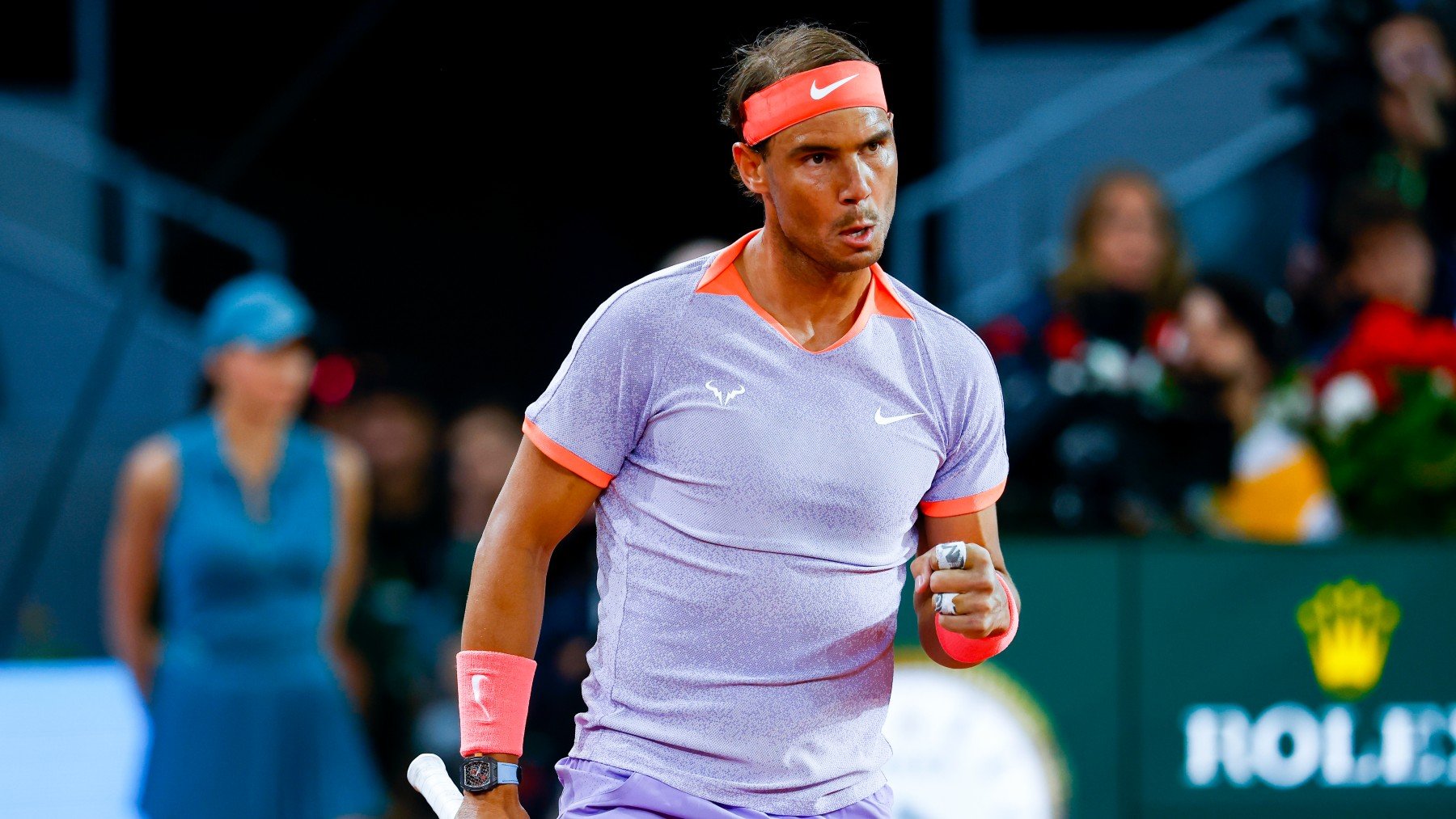 Rafa Nadal celebra un punto en el Mutua Madrid Open. (Europa Press)