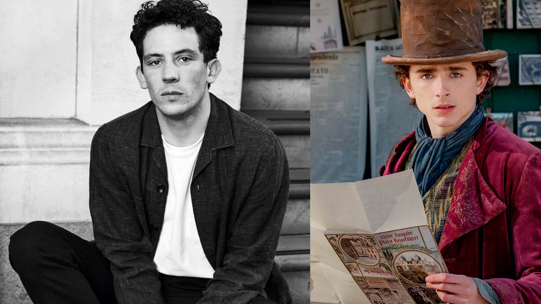 Josh O’Connor (izq) Timothée Chalament en ‘Wonka’ (dcha).