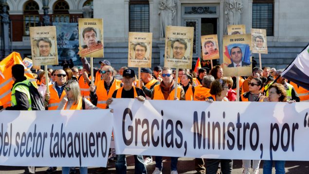 Los cultivadores de tabaco extremeños se manifiestan en Madrid ante el nuevo Plan Integral del Tabaquismo