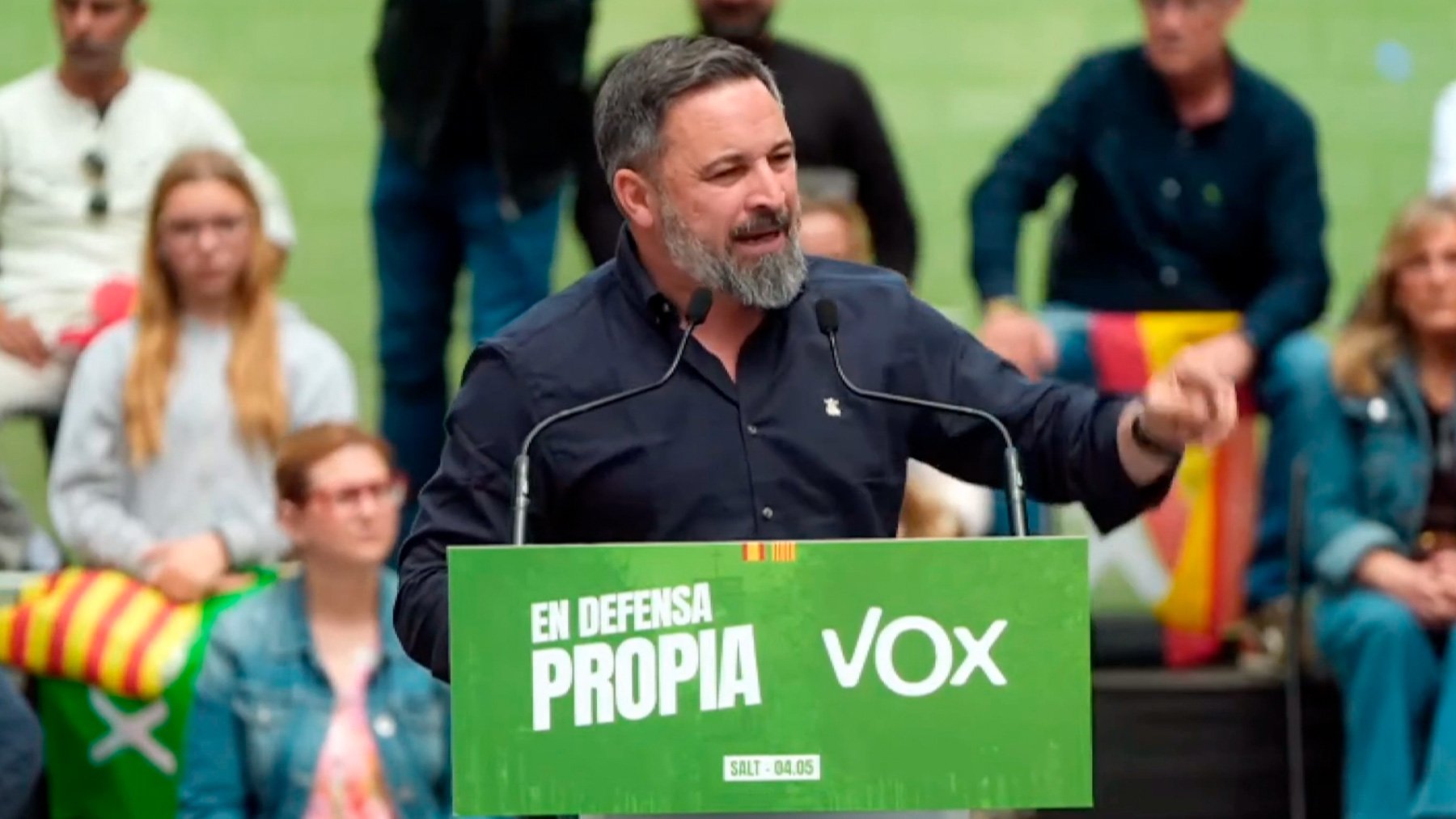 El líder de Vox, Santiago Abascal, este sábado en Salt.