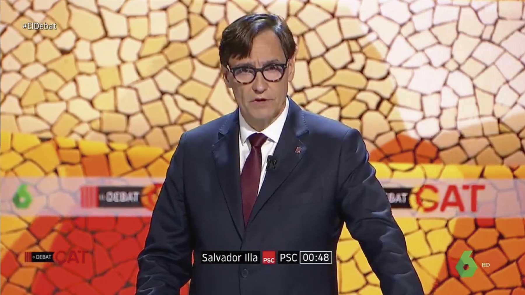 Salvador Illa en el debate electoral de La Sexta.