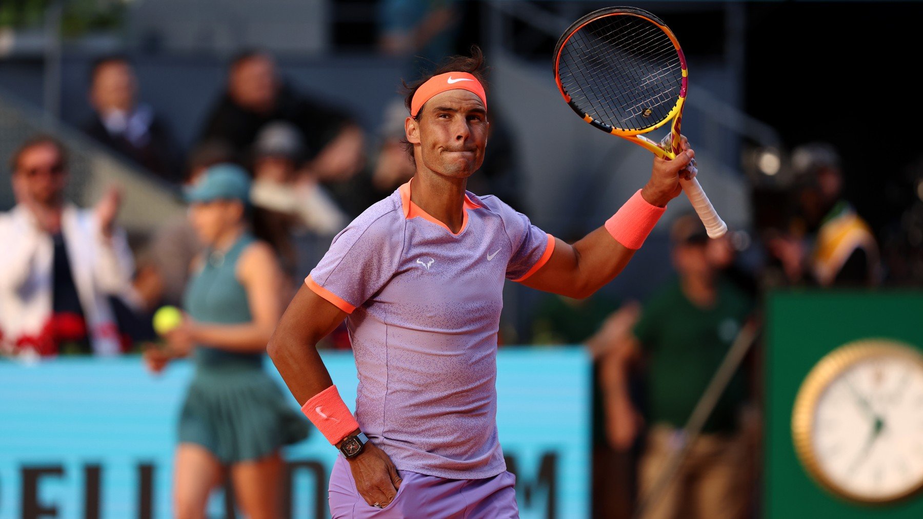 Rafa Nadal, en un partido previo al Masters 1000 de Roma. (Getty)