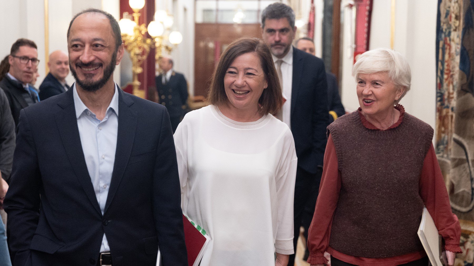 Armengol, Gómez de Celis e Isaura Leal. (Foto: EP)