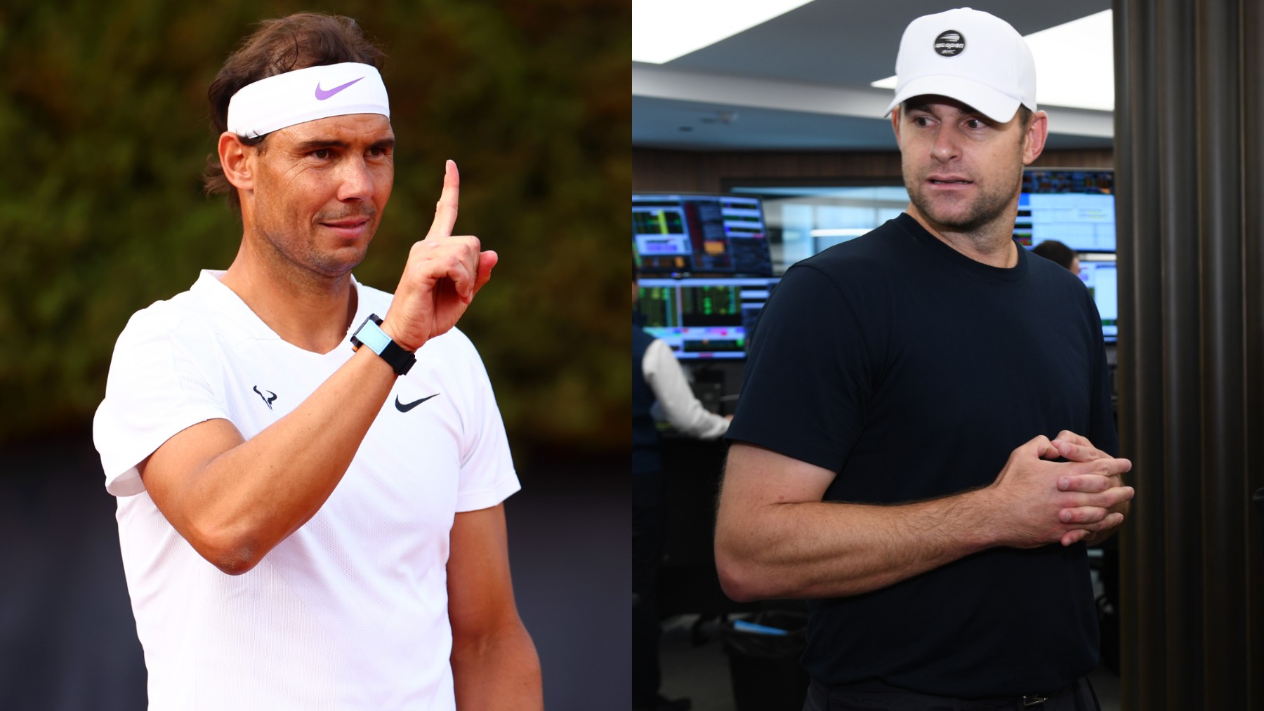 Rafa Nadal y Andy Roddick. (Getty)