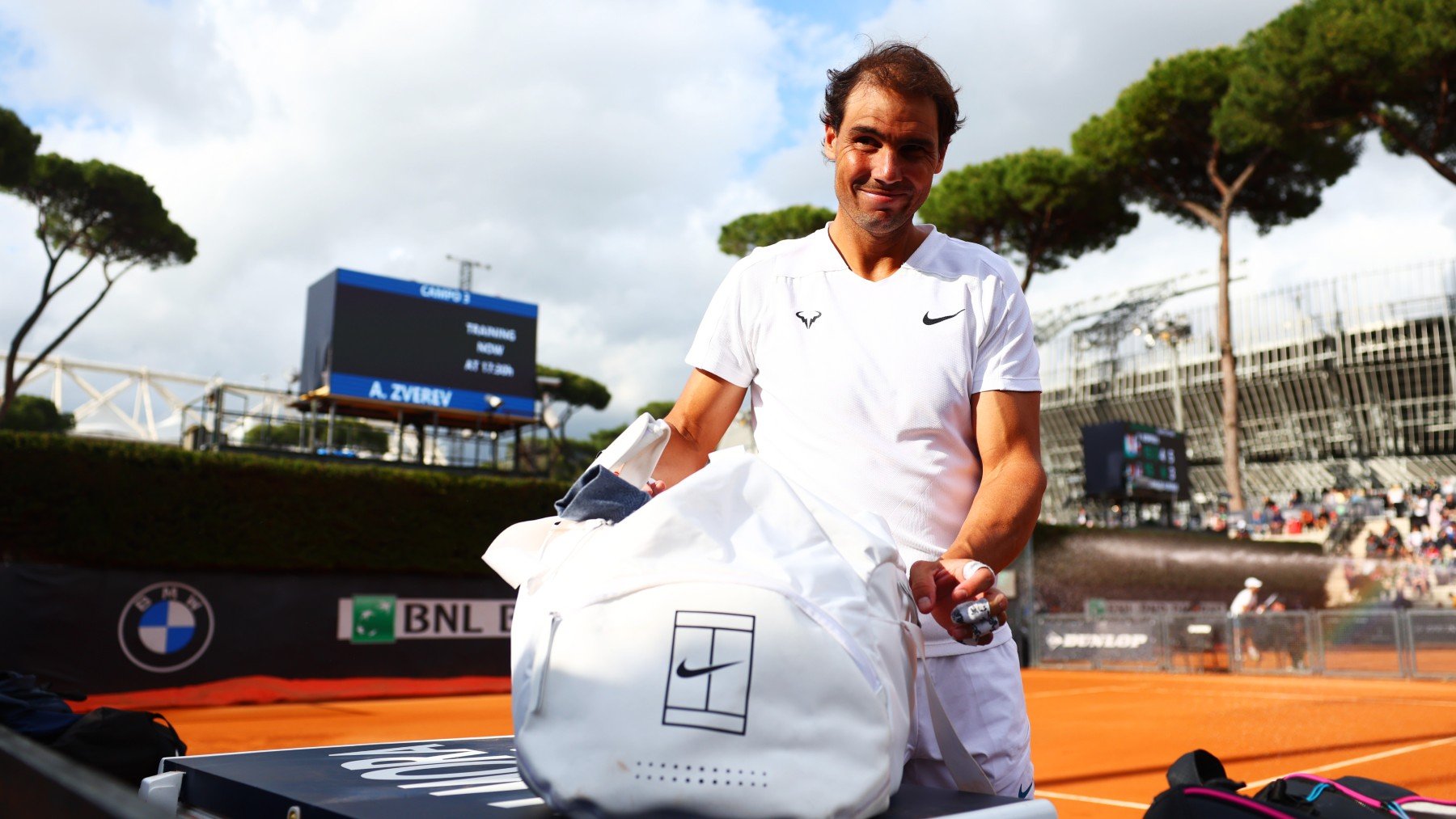 Rafa Nadal, después de un entrenamiento en Roma. (Getty)