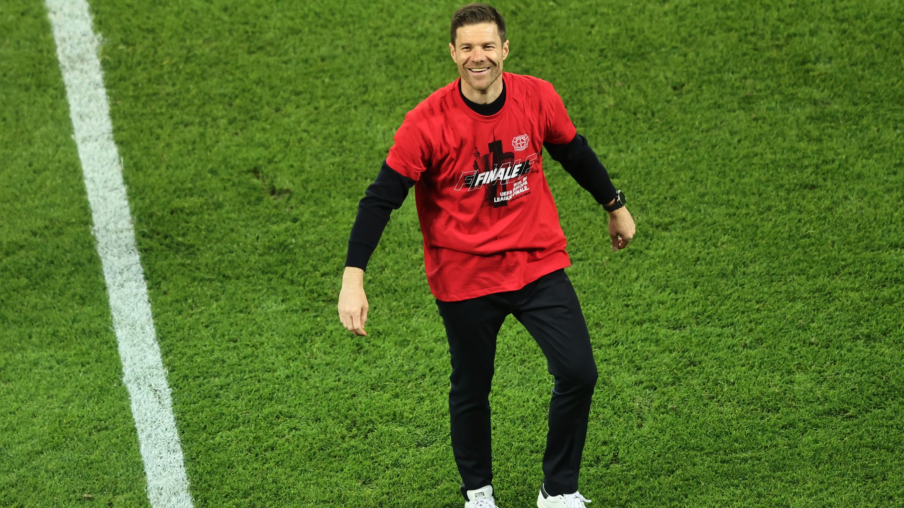 Xabi Alonso celebra el pase a la final de la Europa League. (Getty)