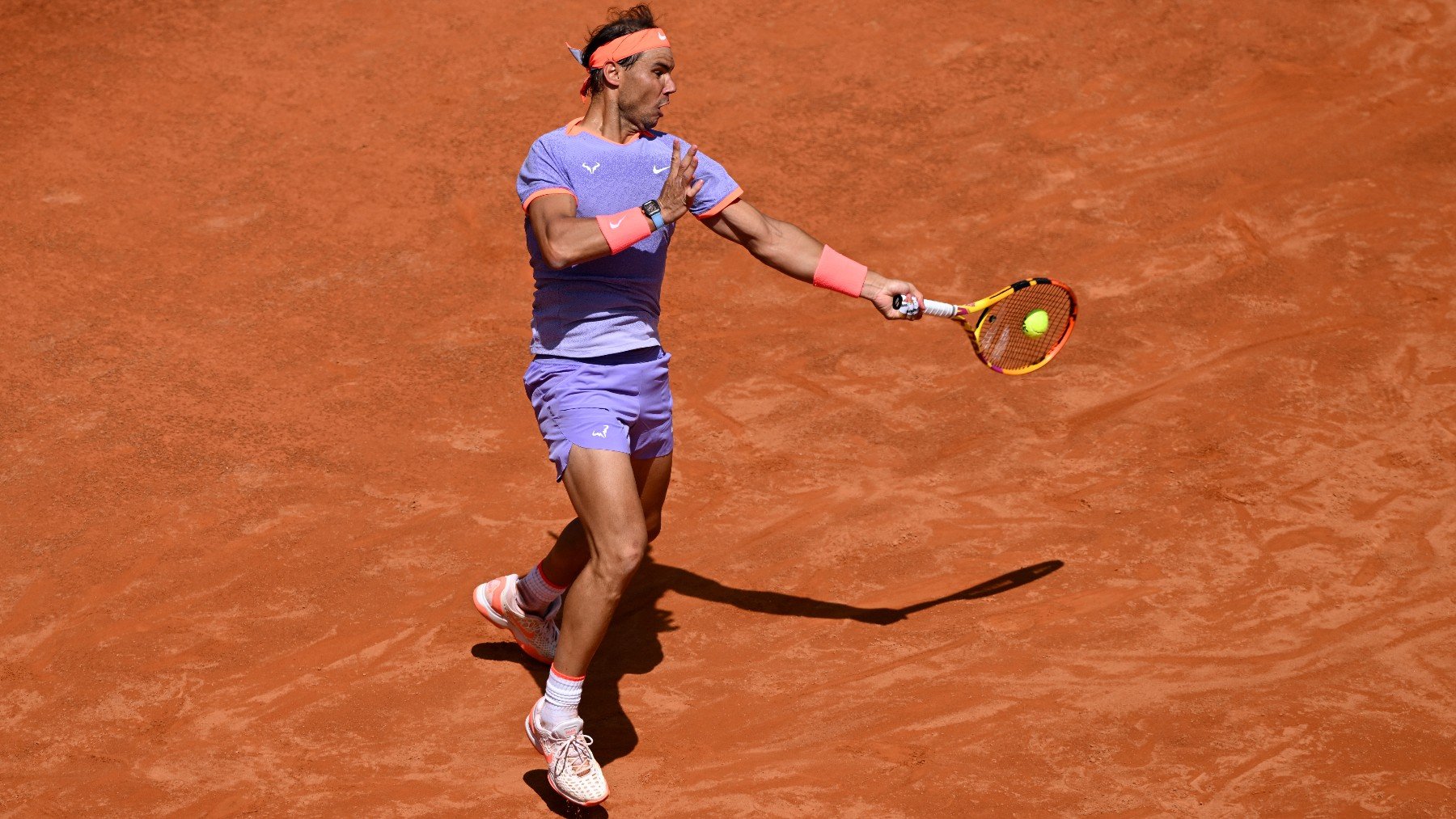 Rafa Nadal en su partido ante Bergs. (Getty)
