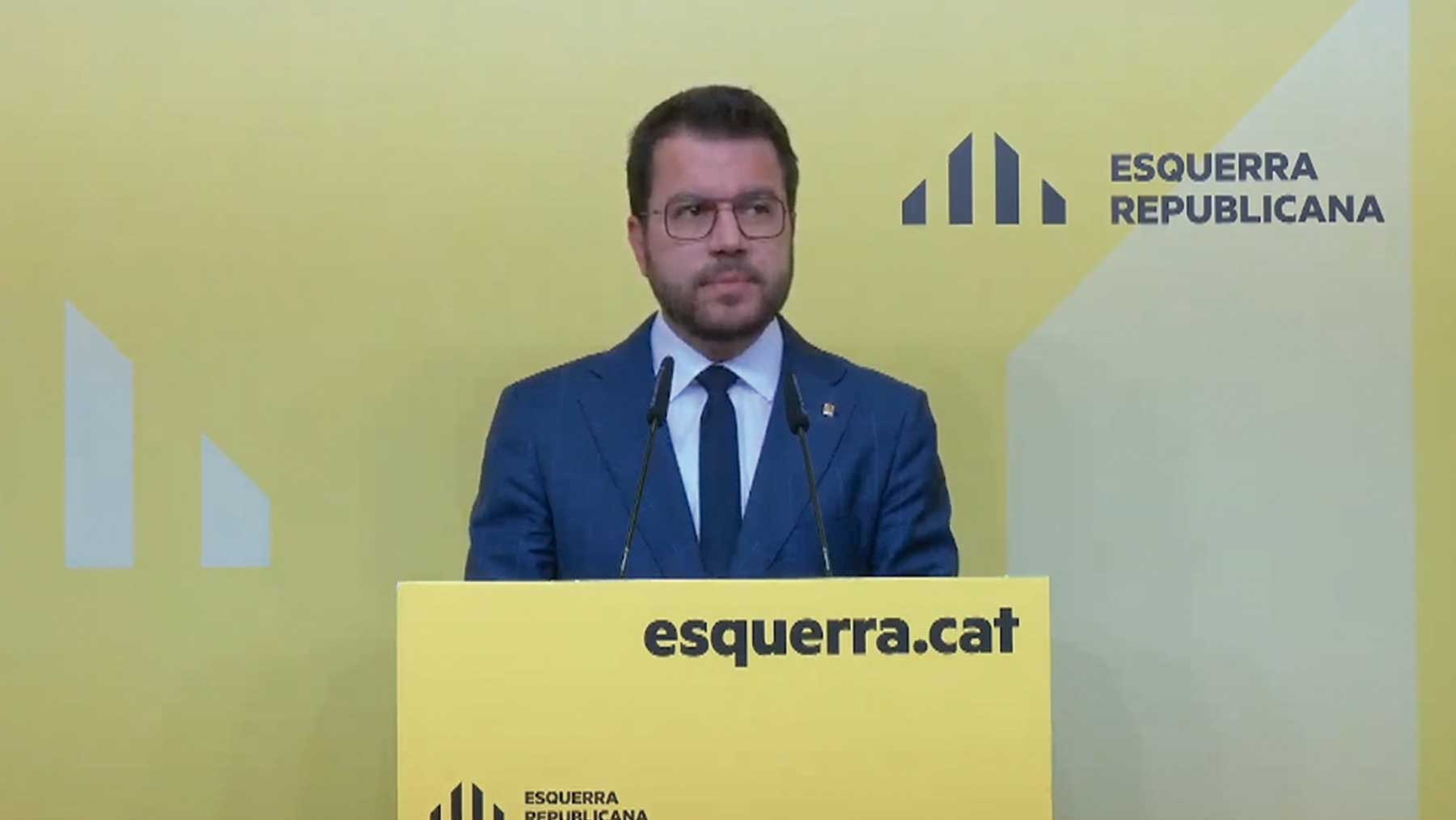 Pere Aragonès, presidente de la Generalitat en funciones,