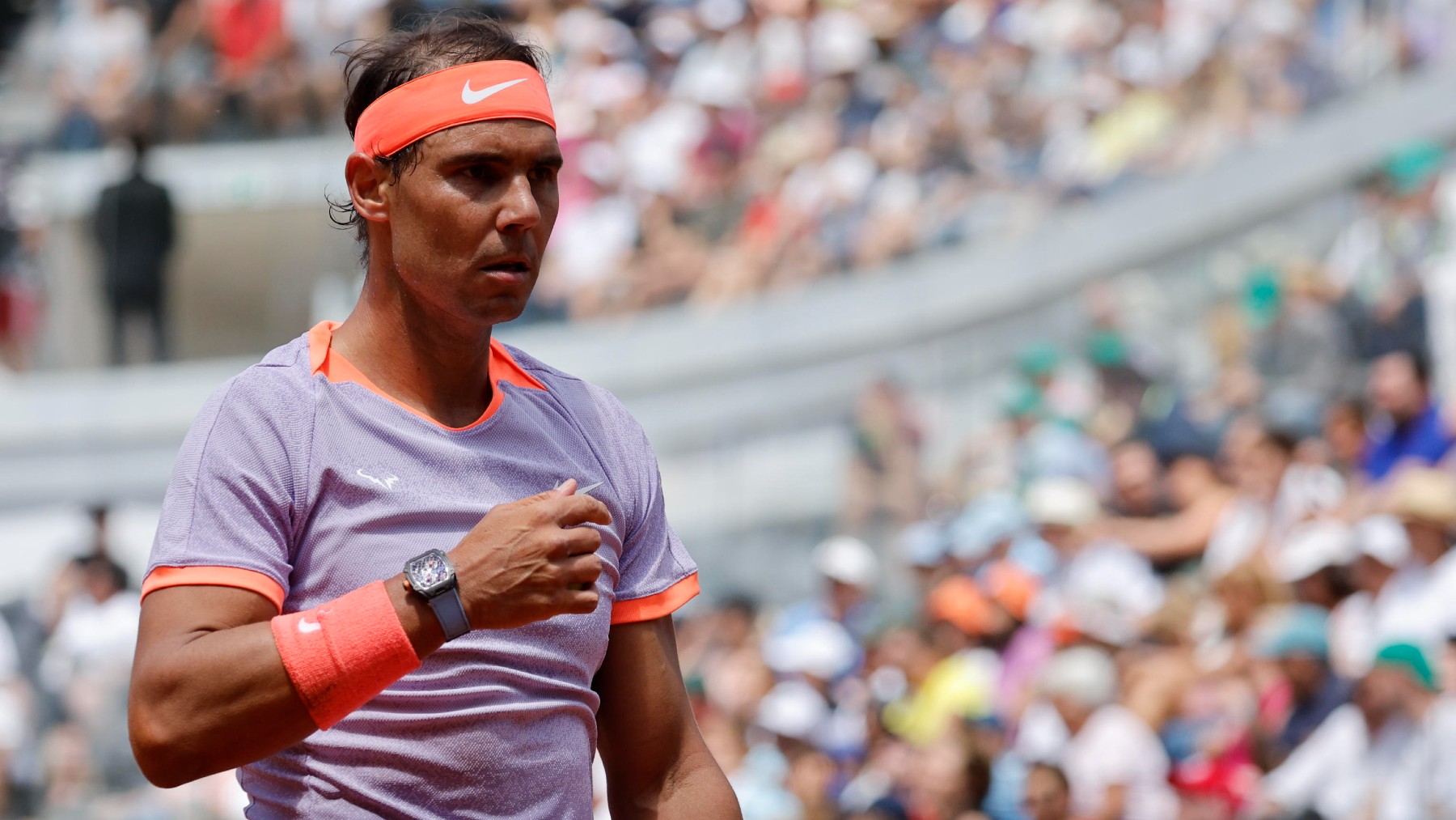 Rafa Nadal, en un partido en Roma. (EFE)