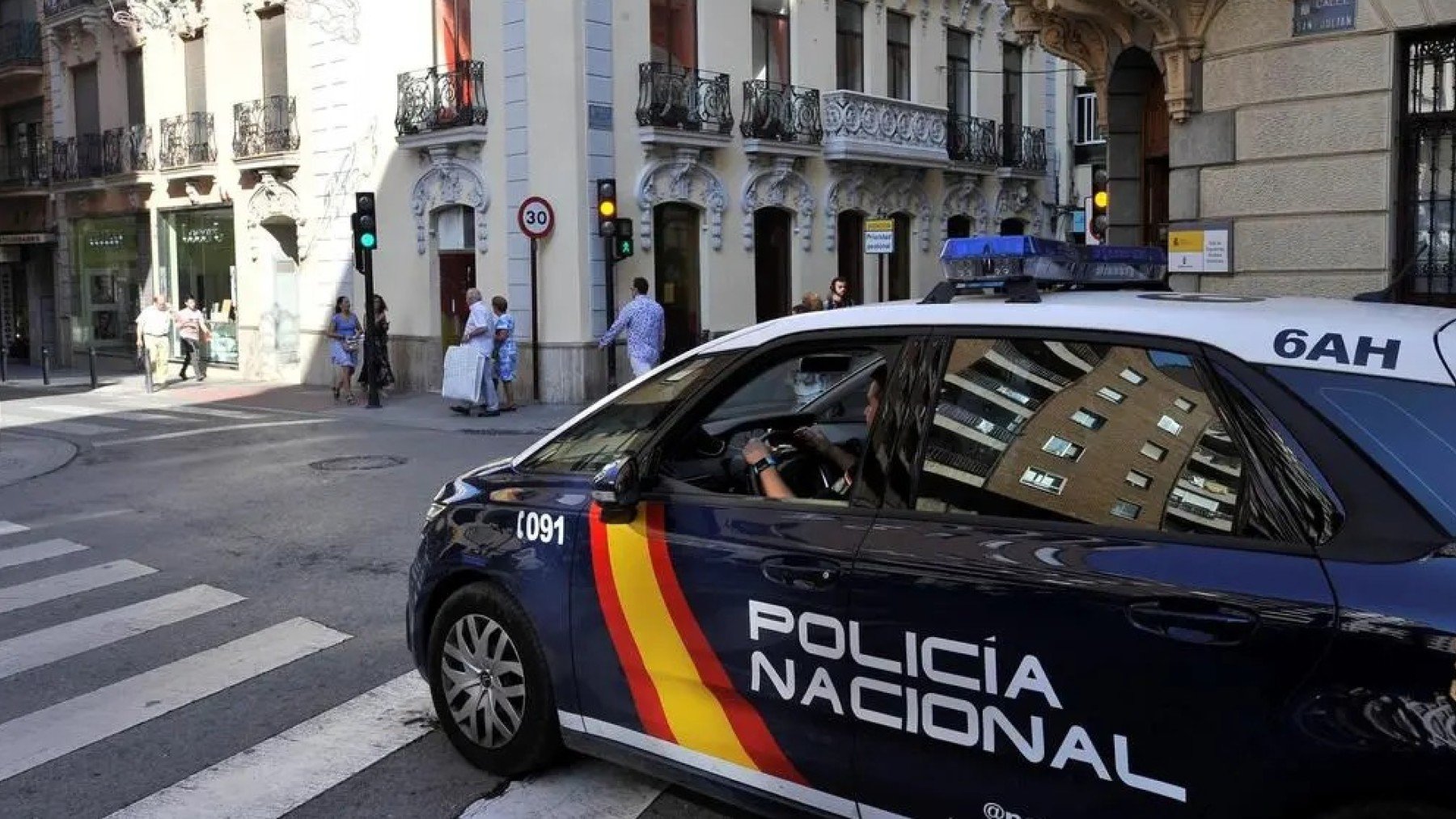 Una patrulla de la Policía Nacional en Madrid.