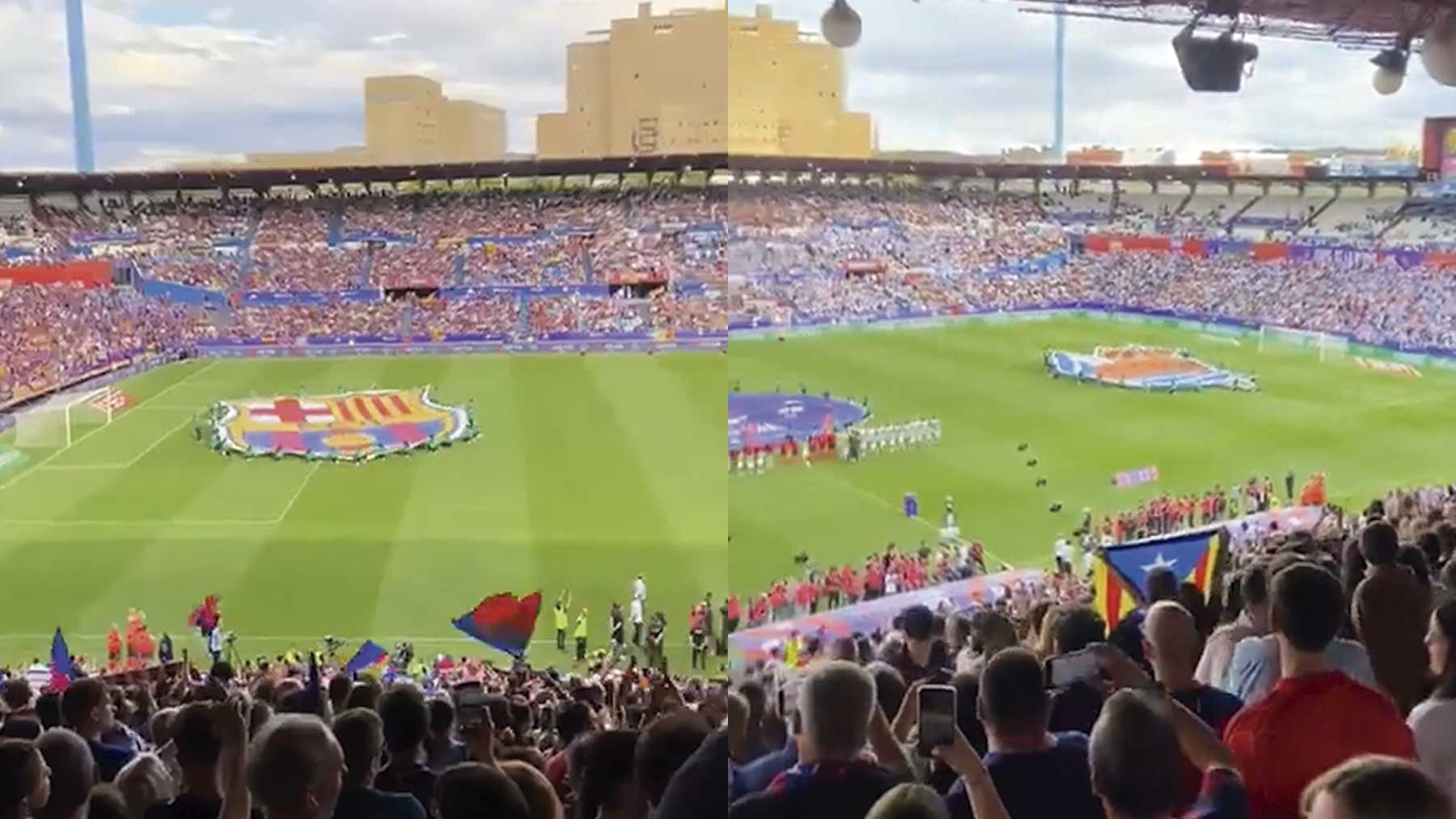 Barcelona y Real Sociedad pitaron el himno de España en la final de la Copa de la Reina.