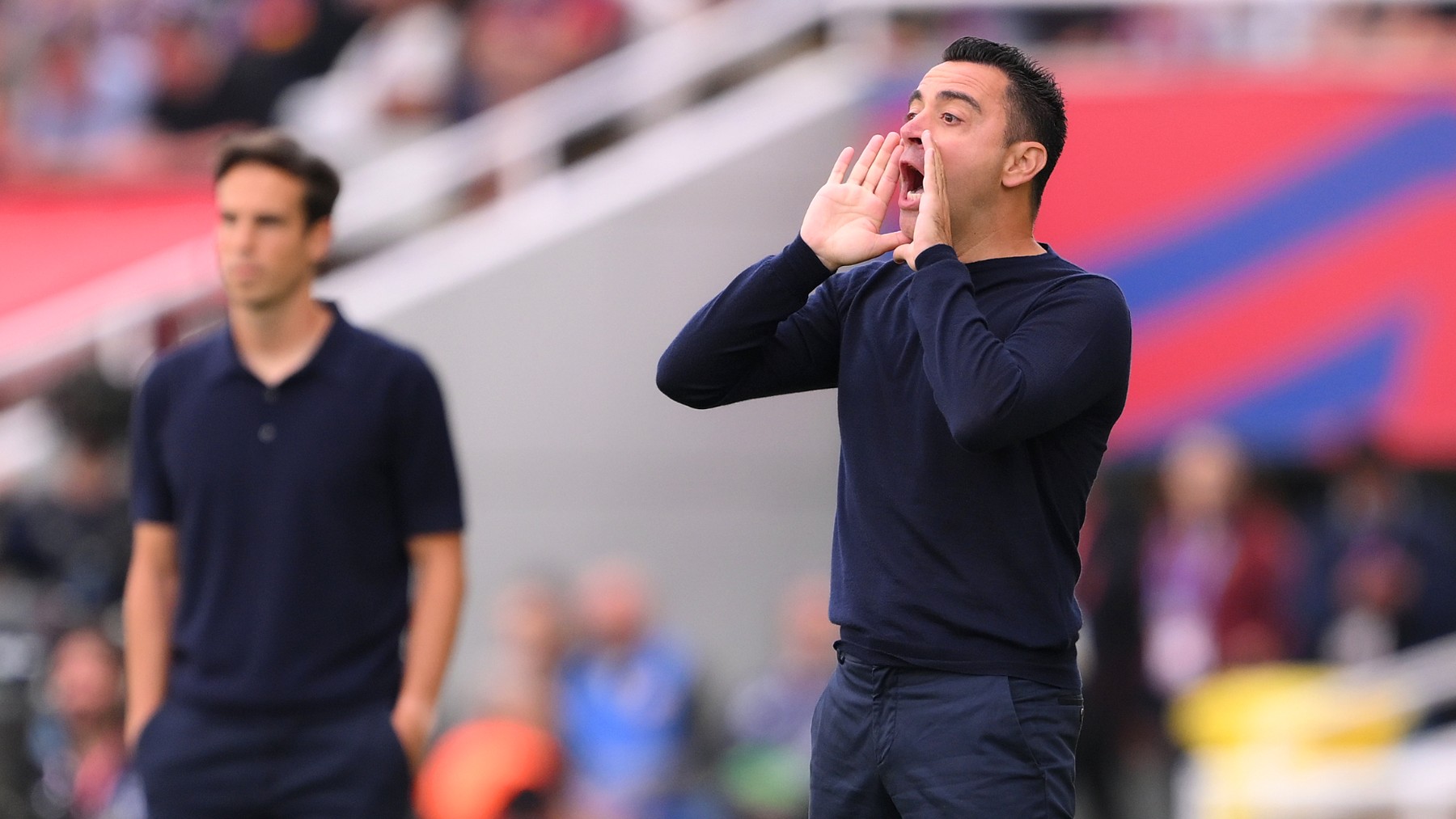 Xavi Hernández en el partido ante el Rayo. (Getty)