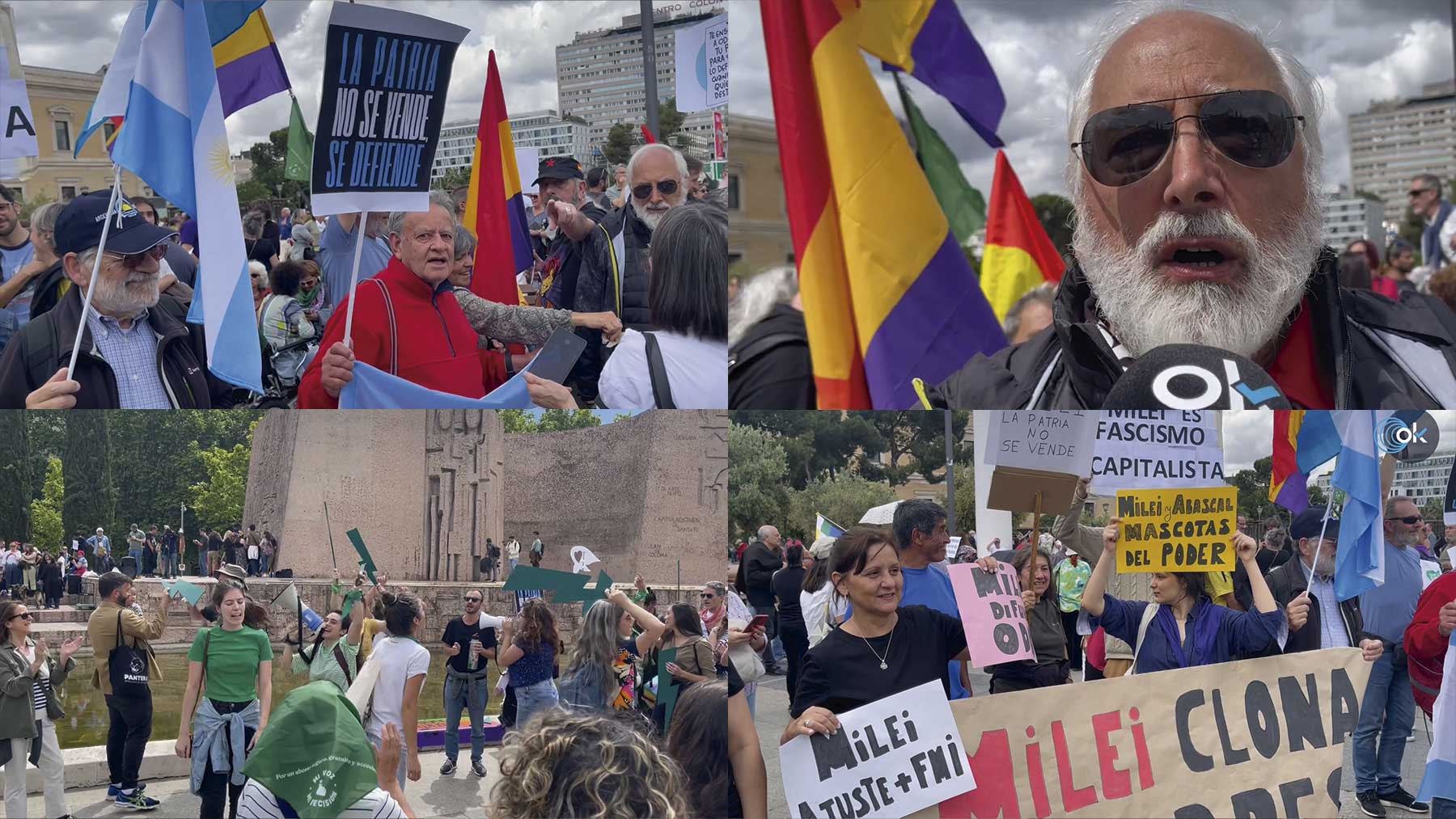 Manifestantes contra el fascismo en Colón