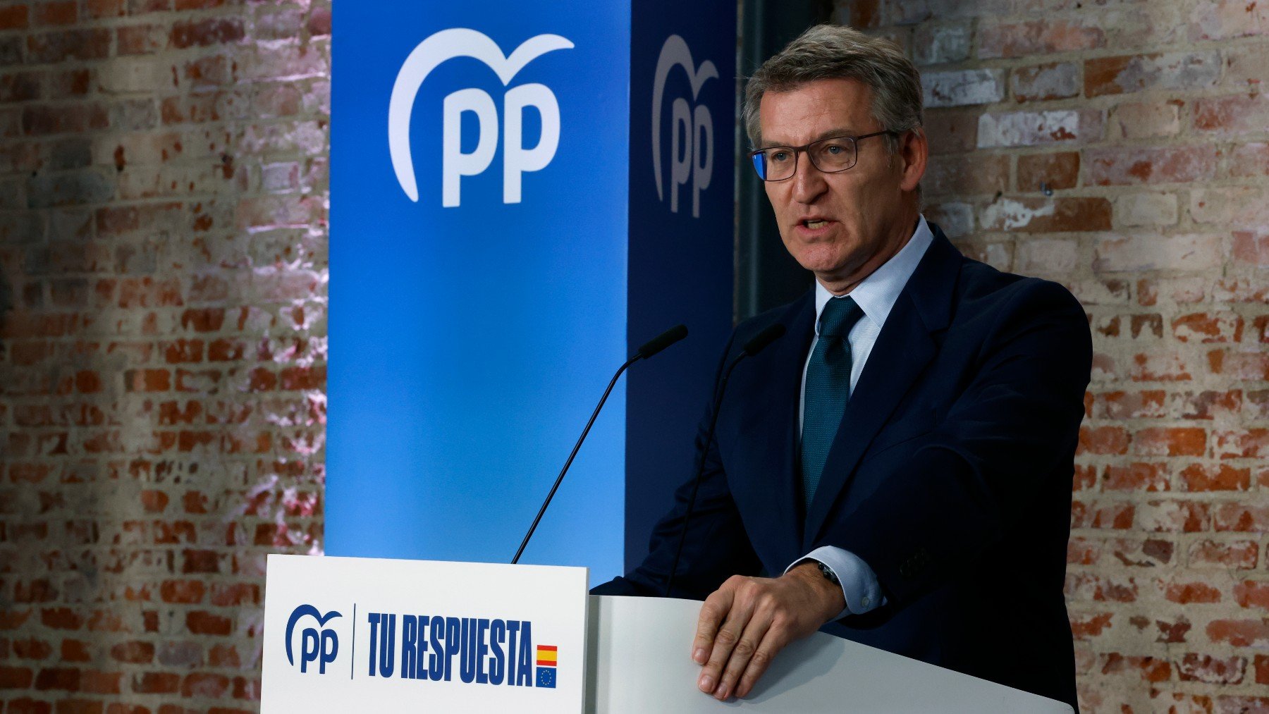 Feijóo en la presentación de la candidatura para las elecciones europeas. (Foto: EP)