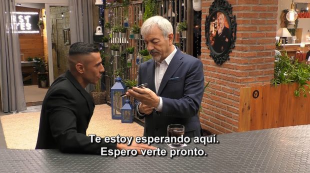 Andrea y Carlos Sobera en 'First Dates'. (Mediaset)