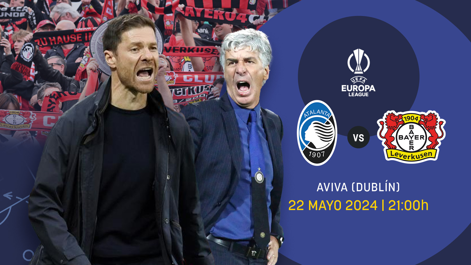 Atalanta y Bayer Leverkusen juegan la final de la Europa League.