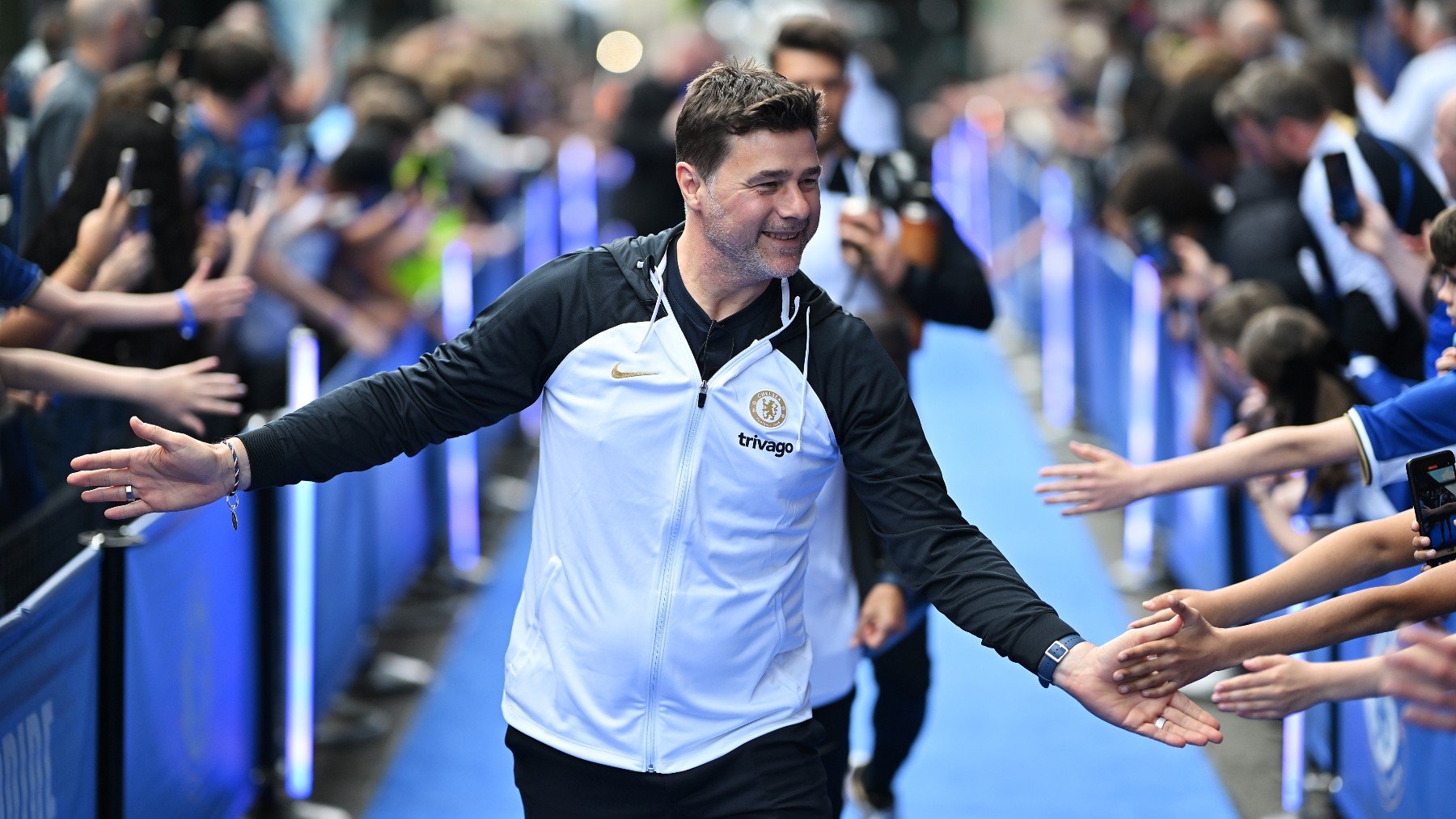 Mauricio Pochettino, a su llegada a Stamford Bridge en su último partido con el Chelsea. (Getty)