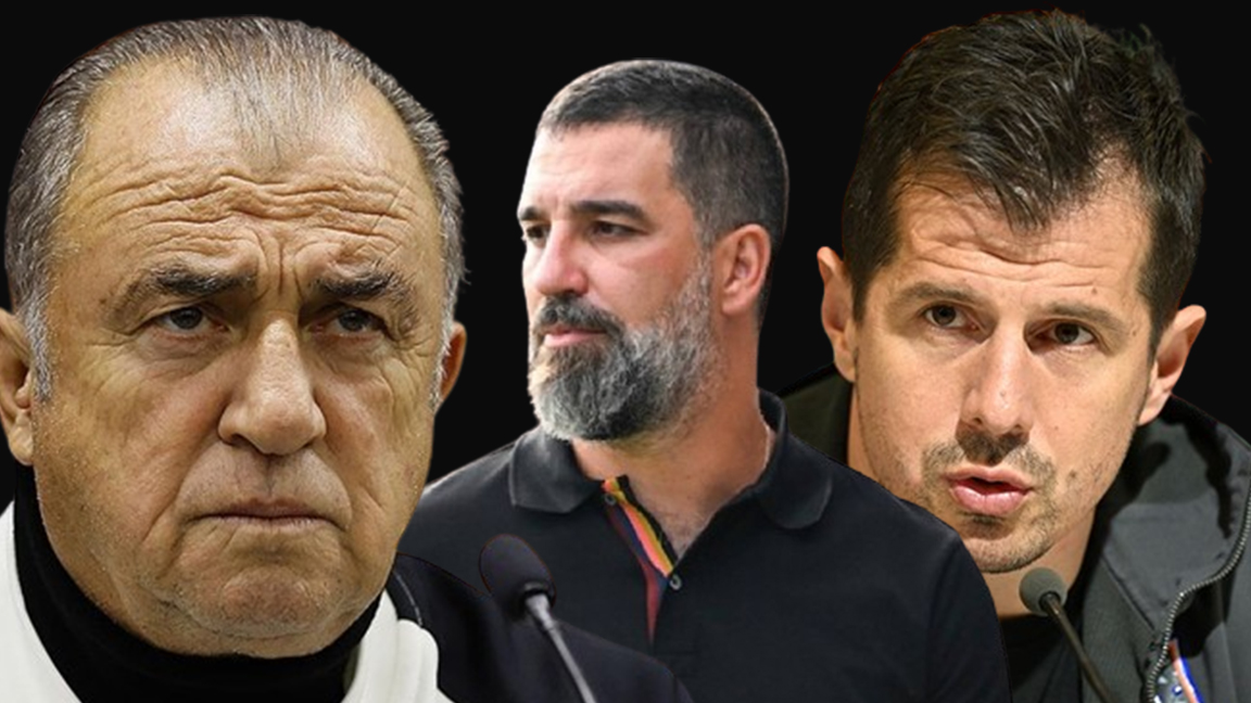 Fatih Terim, Arda Turan y Emre.