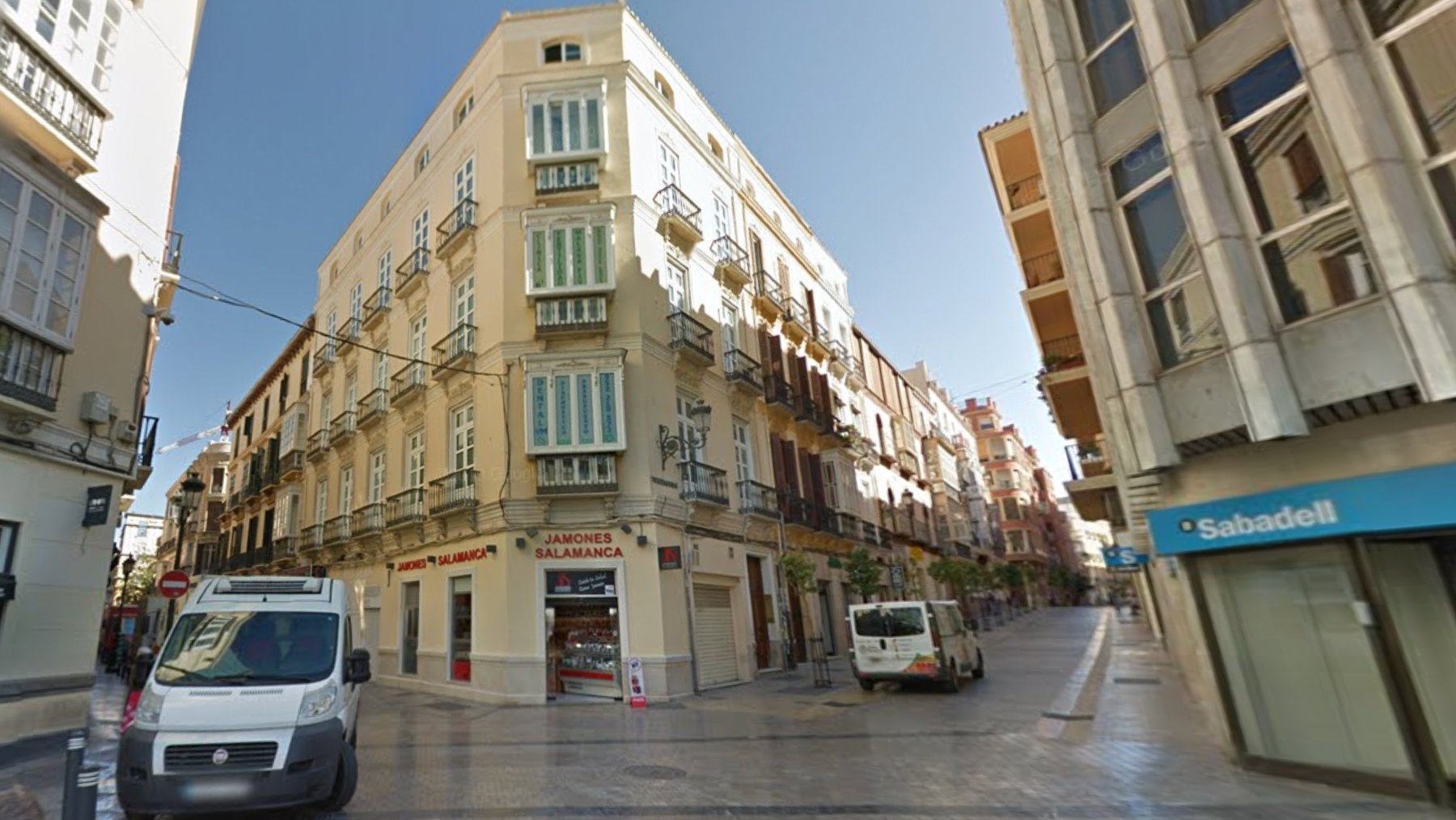 Plaza de Uncibay con calle Casapalma, en Málaga, lugar de los hechos.