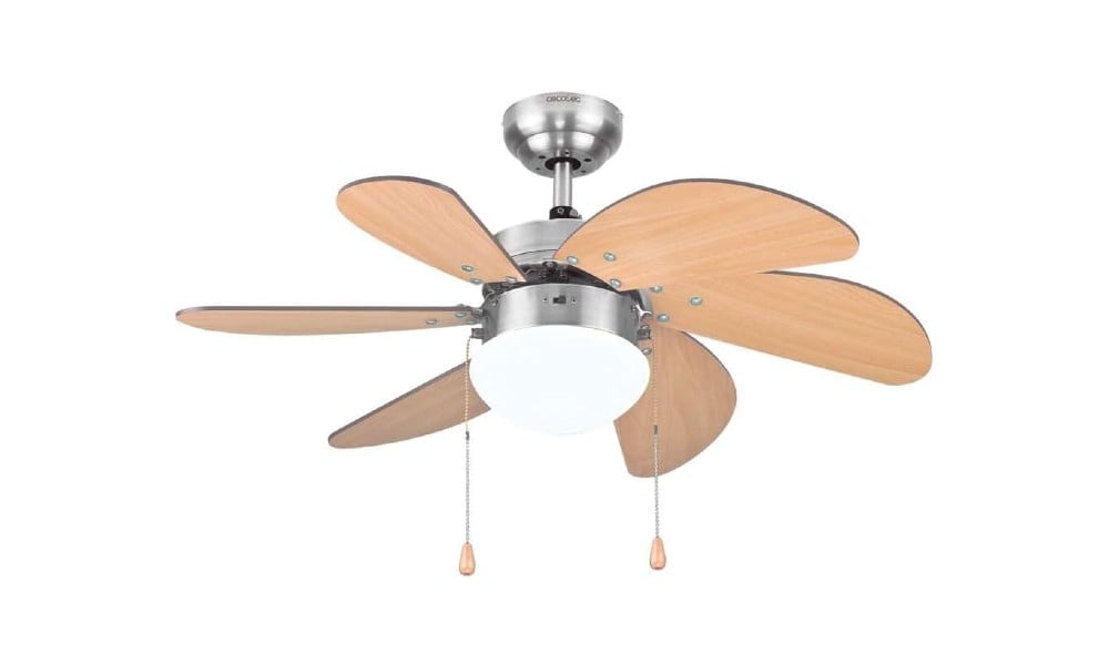Ventilador de madera con luz