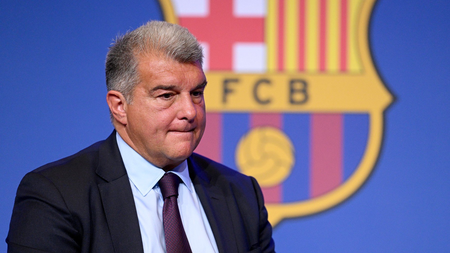 Joan Laporta en una comparecencia. (Getty)