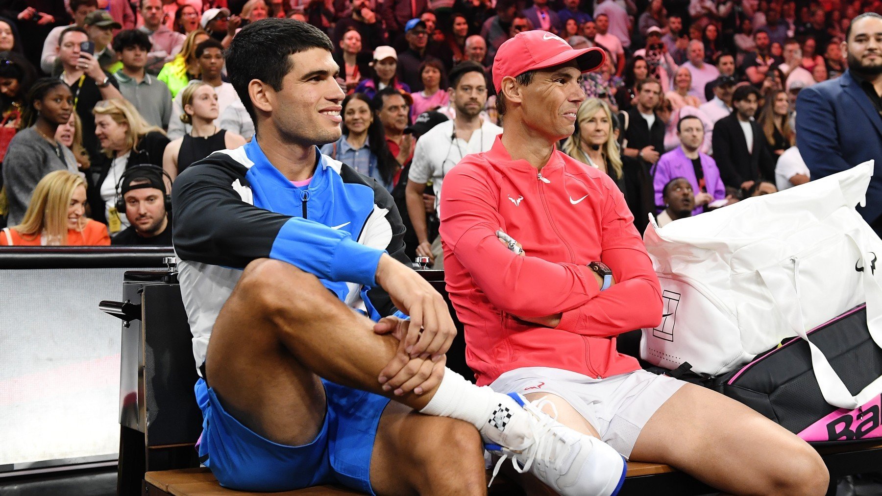 Rafa Nadal y Carlos Alcaraz, en su último encuentro. (Getty)