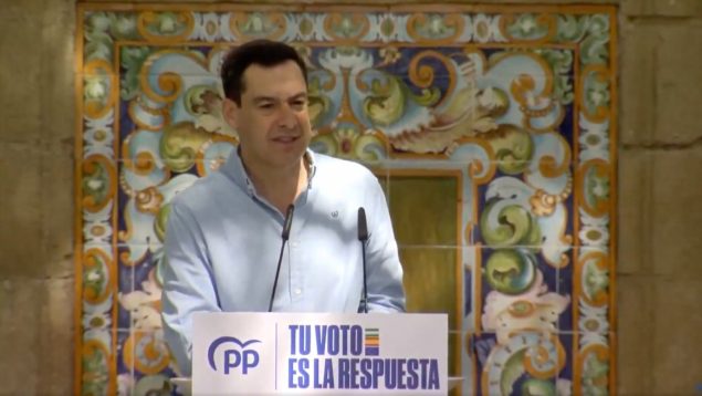Moreno llama a las urnas el 9J: «Si no votamos, puede que veamos a Sánchez con una amplia sonrisa»