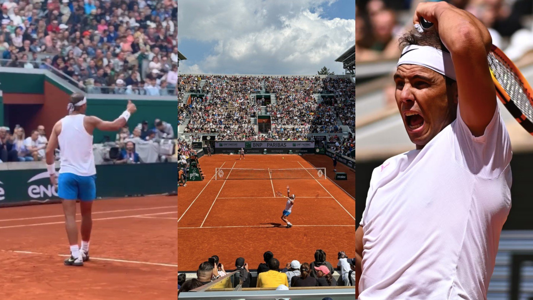 Rafa Nadal desata la locura en el entrenamiento en Roland Garros.