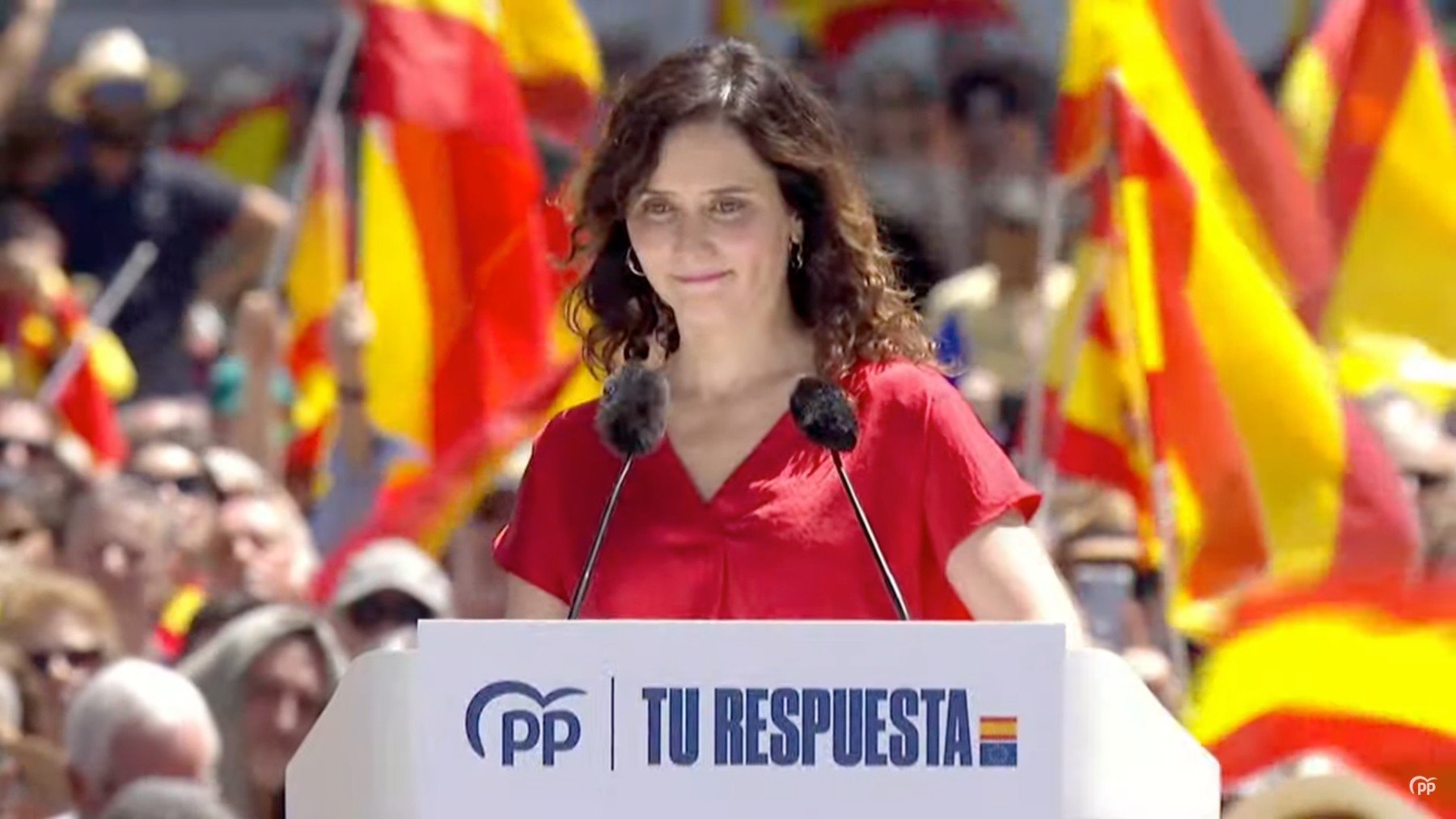 Isabel Díaz Ayuso en la manifestación de Madrid.