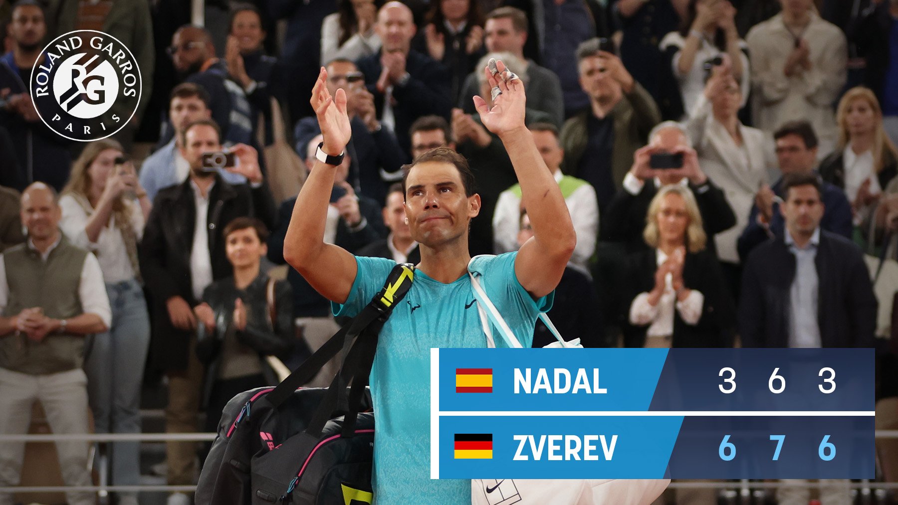 Nadal cayó ante Zverev en primera ronda de Roland Garros 2024.