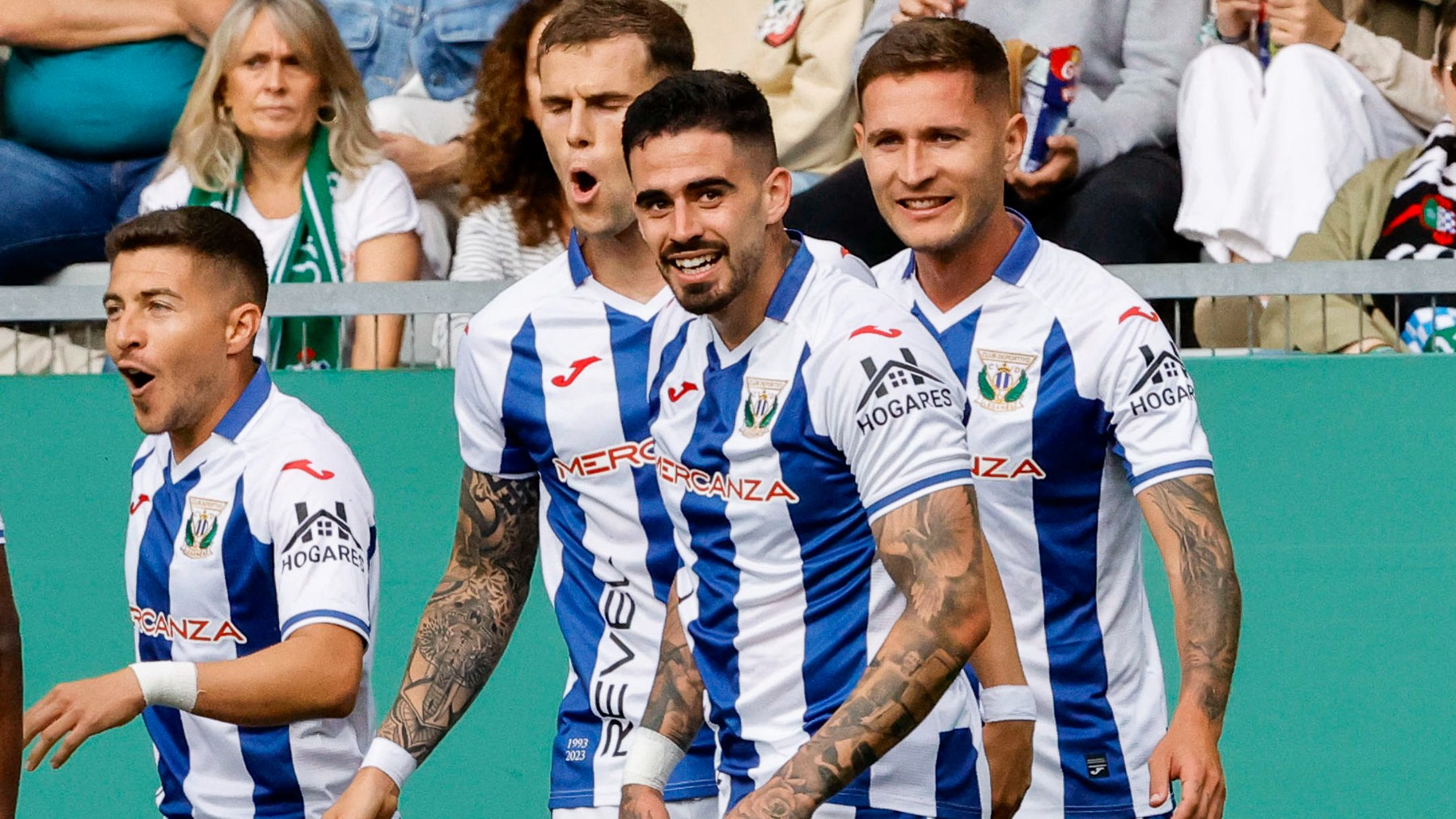 Los jugadores del Leganés celebran un gol. (EFE)