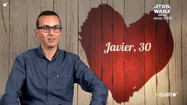 Javier en 'First Dates'. (Mediaset)