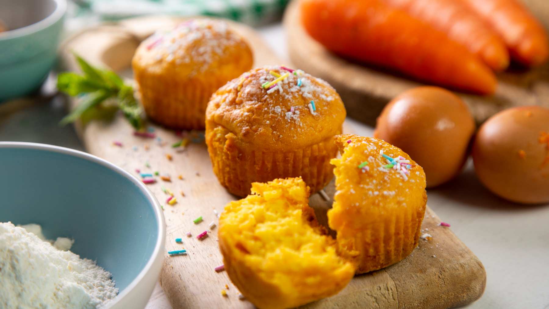 Mini muffins de zanahoria.