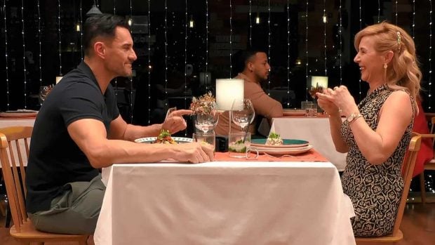 Alberto y Rosa en 'First Dates'. (Mediaset)