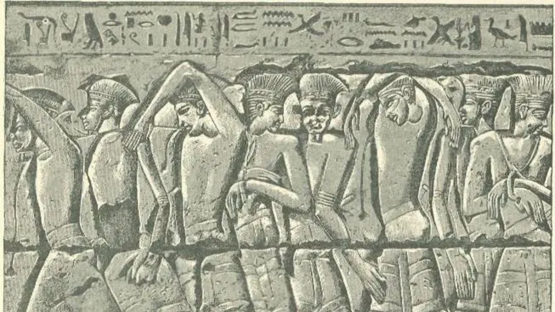 Estela egipcia representando a los filisteos.