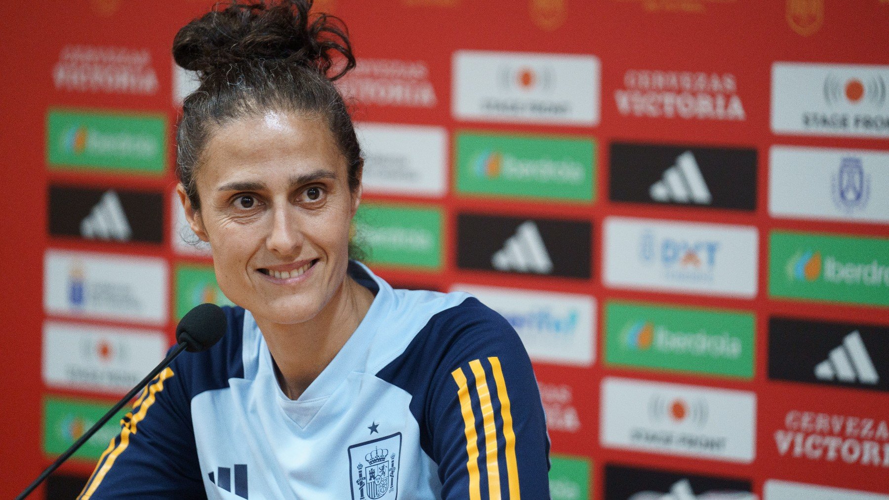 Montse Tomé, antes del partido ante Dinamarca. (EFE)