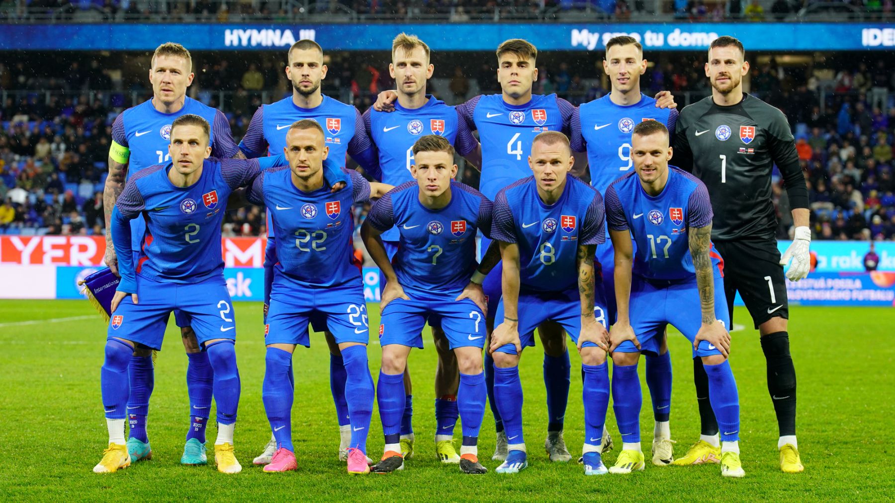 La selección de Eslovaquia, antes de un partido. (Foto: Getty)