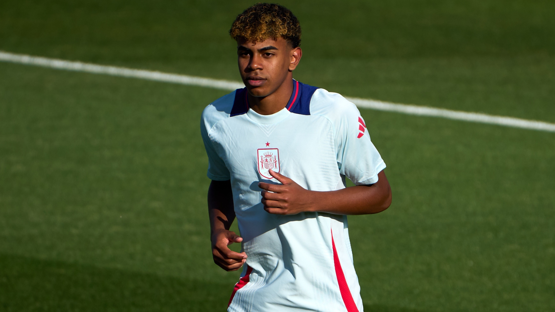 Lamine Yamal durante un entrenamiento con España. (Getty)