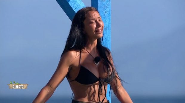 Aurah Ruiz, emocionada en el puente de las emociones de Supervivientes 2024. (Mediaset)