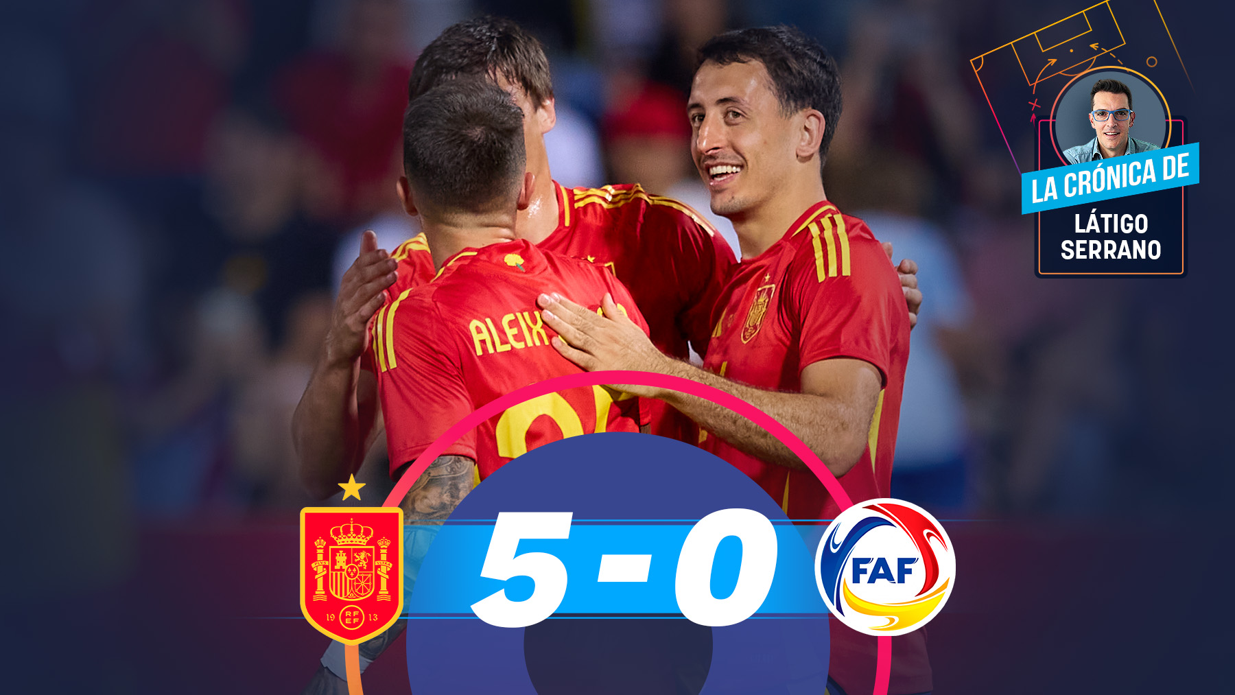 España goleó 5-0 a Andorra.