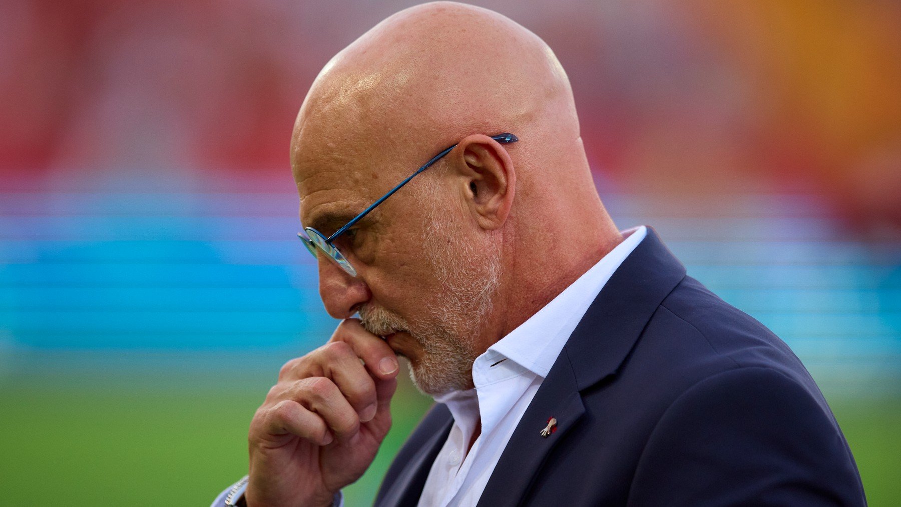 Luis de la Fuente durante un partido con España. (Getty)