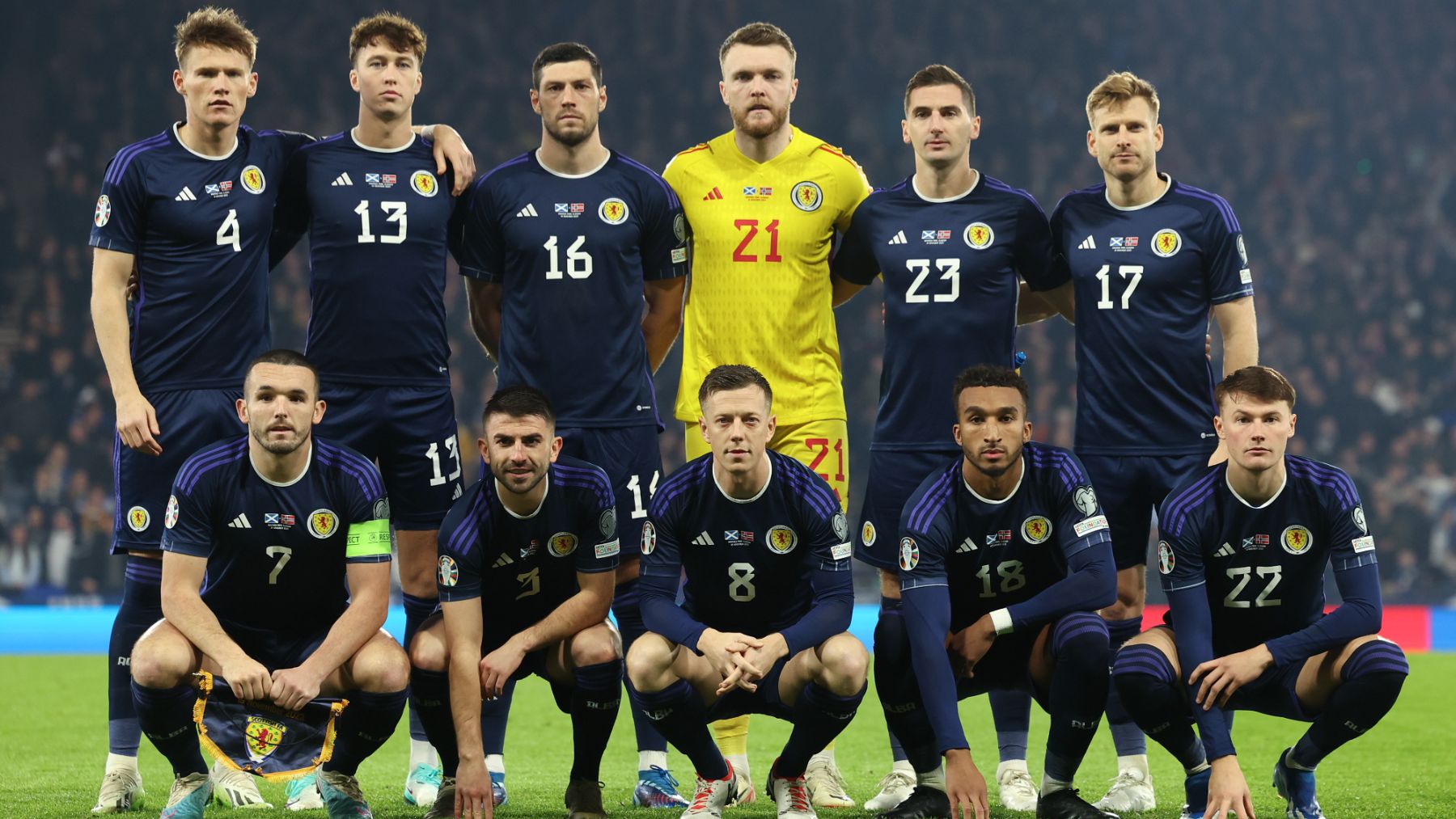 El once de Escocia en un partido. (Getty)