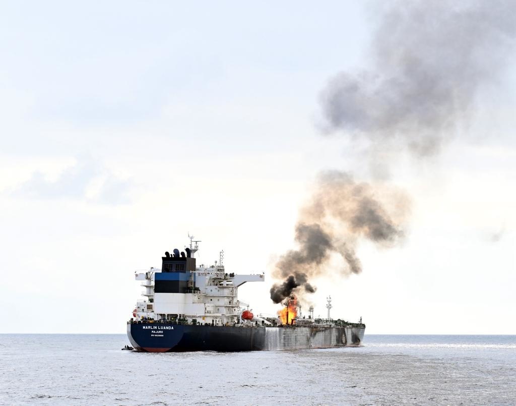 Un petrolero británico atacado por los hutíes de Yemen. (FOTO: E.P.).