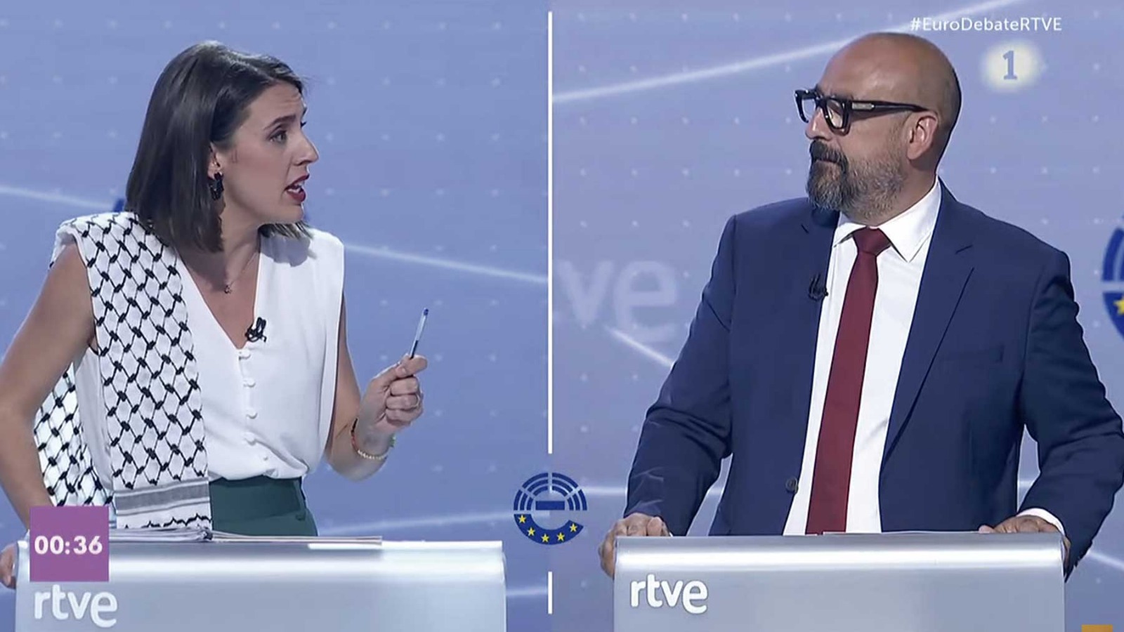 Irene Montero, de Podemos, Jordi Cañas, de Ciudadanos.