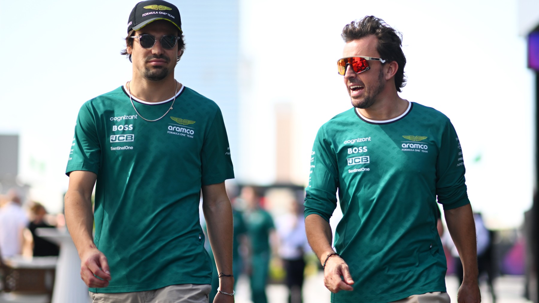 Lance Stroll y Fernando Alonso. (Getty)