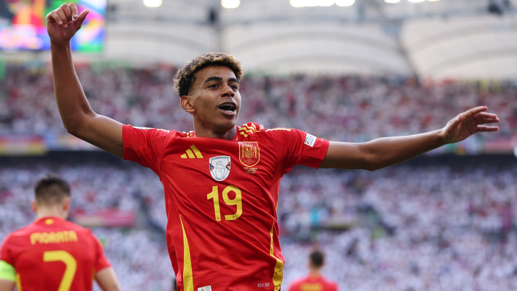 Lamine Yamal, con la primera camiseta de España en la Eurocopa 2024. (Getty)