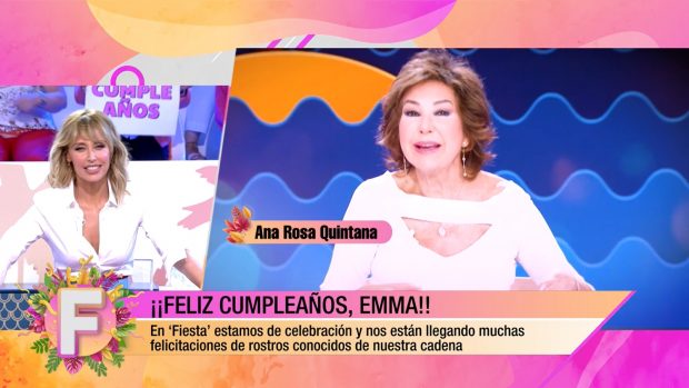Ana Rosa Quintana y muchos de los presentadores de Mediaset felicitan a Emma García por su cumpleaños (Mediaset).