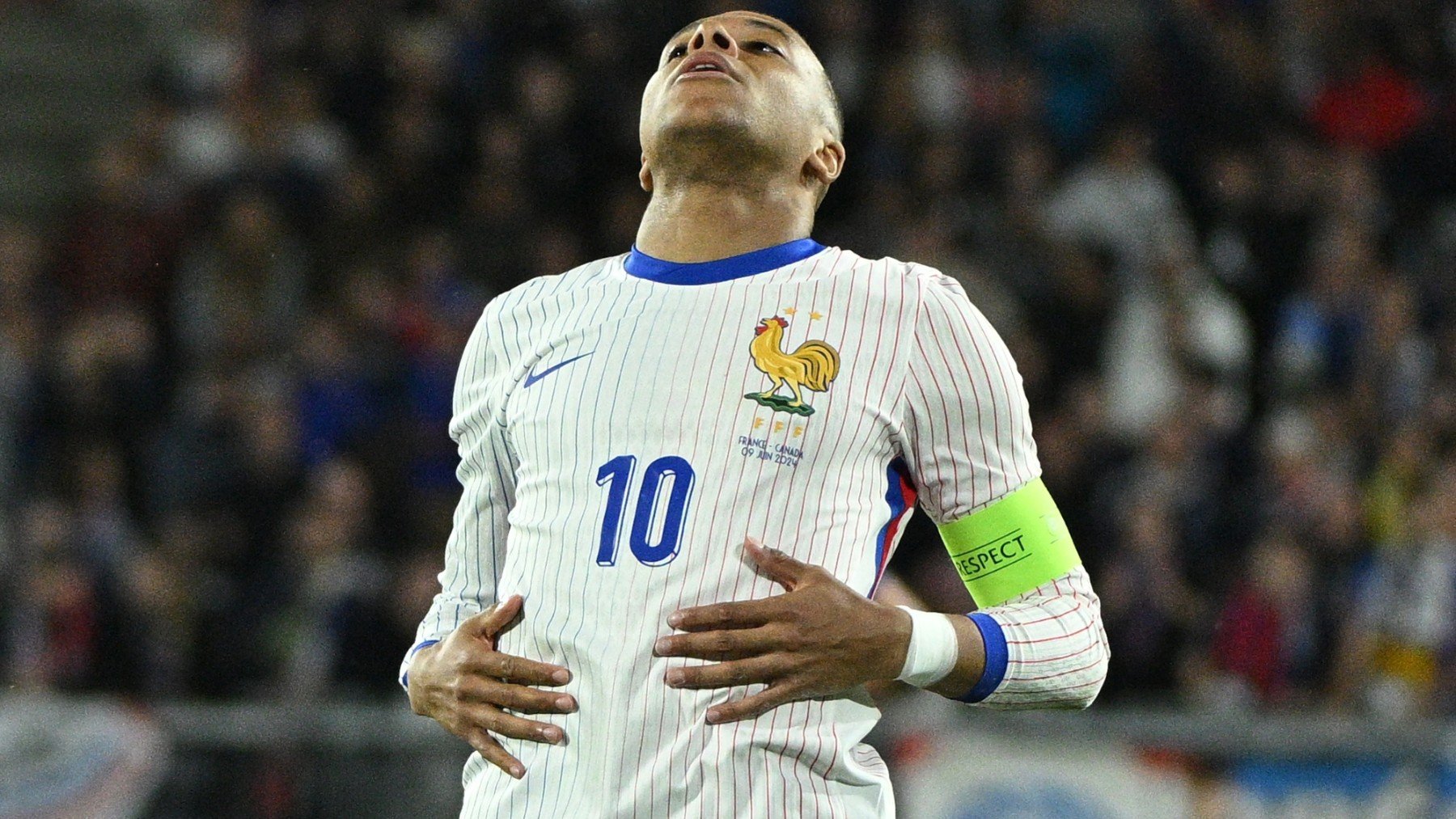 Mbappé durante un partido. (Getty)