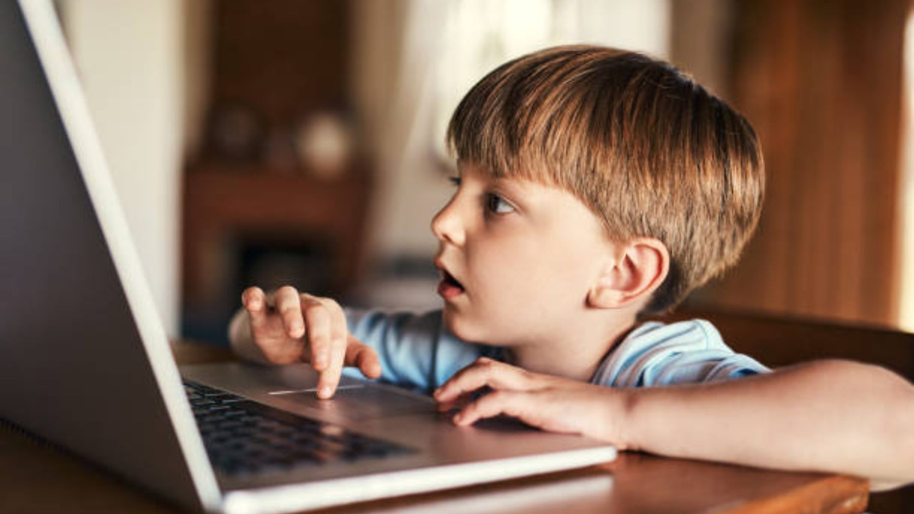 Niño frente a un ordenador.