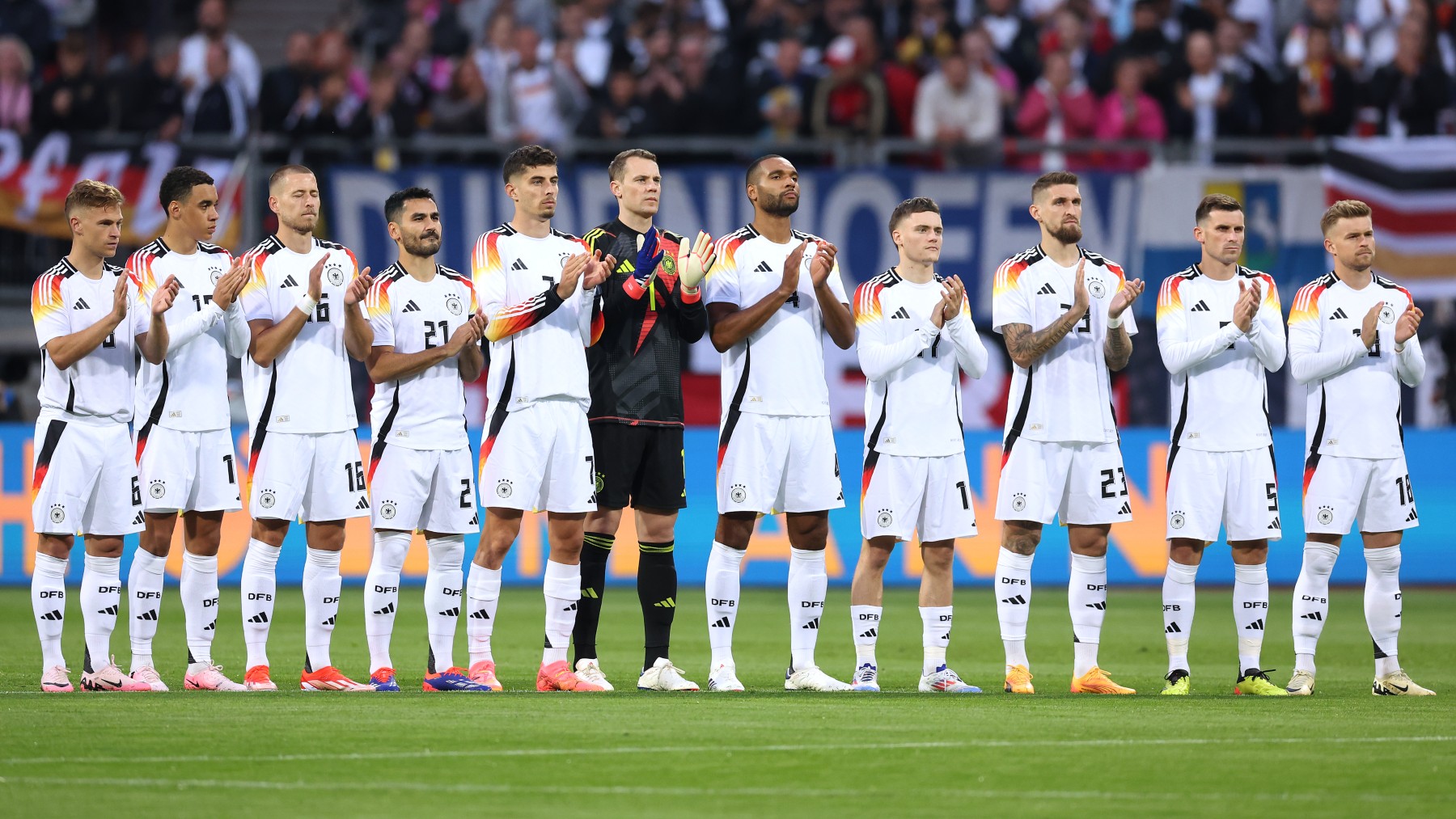 Los jugadores de Alemania, en un partido previo a la Eurocopa 2024. (Getty)